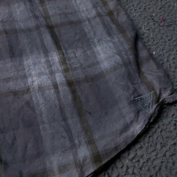 Guess Jeans Pearl Snap Shirt Mens M Medium Long Sleeve Gray Button Cotton USA - Picture 7 of 8